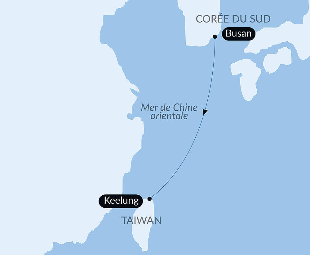 Voyage en Mer : Busan - Keelung