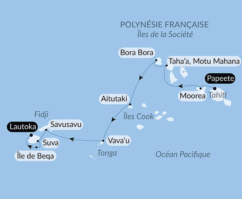 Îles Fidji, Tonga, Cook et îles de la Société null